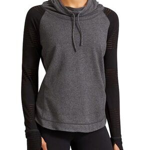 Athleta Limitless Perforated Lightweight Hoodie - Gray/Black